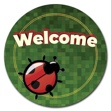 Welcome To The Porch Circle Vinyl Laminated Decal